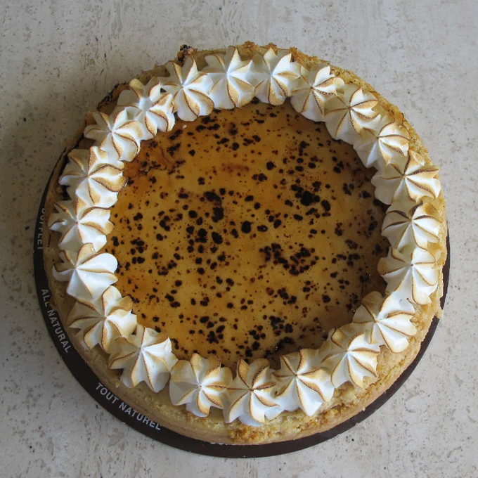 Creme Brulee Cheesecake with toasted meringue