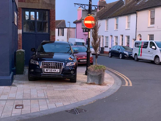 Car parked on pavement