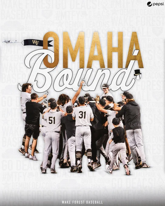 Wake Forest Baseball Omaha Bound Graphic