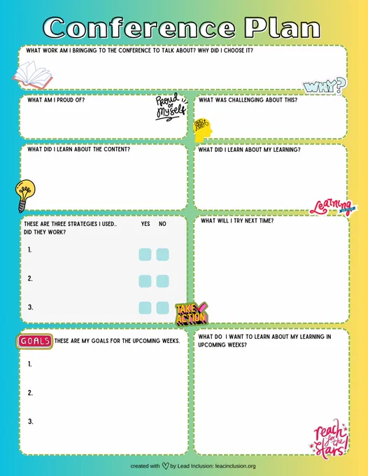 Conference Planning sheet
