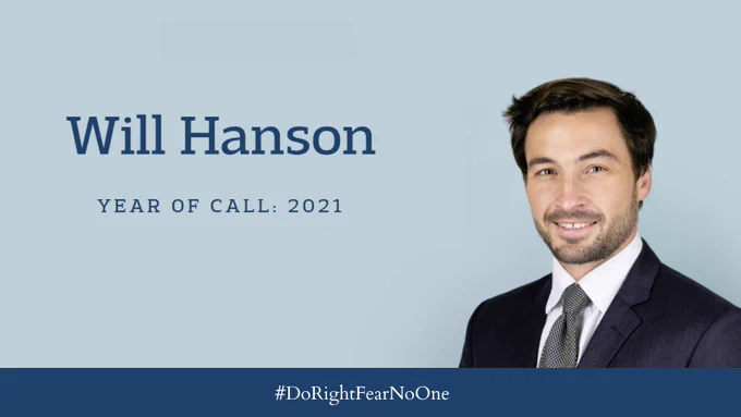 Will Hanson. Year of Call: 2021. #DoRightFearNoOne