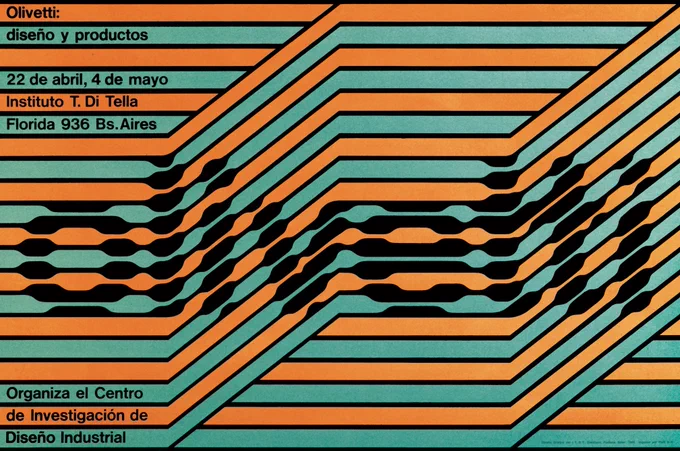 Olivetti poster designed by Juan Carlos Distéfano, Rubén Fontana and Carlos Soler, 1968.
