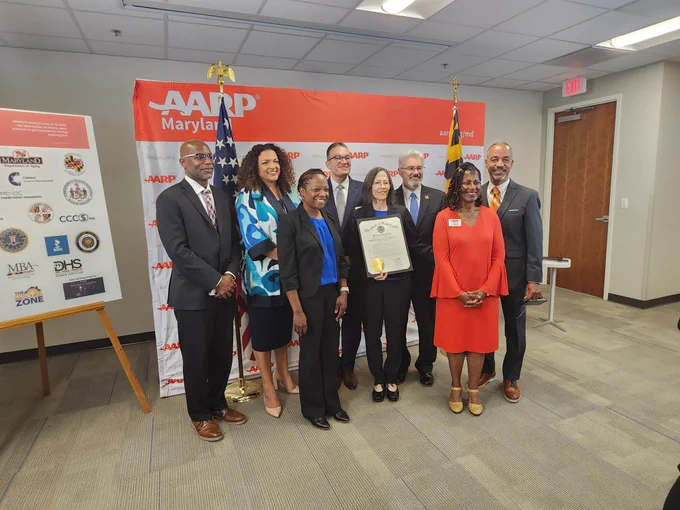 Members of the Maryland Protect Week coalition gather for a press conference in Annapolis on June 12 2023