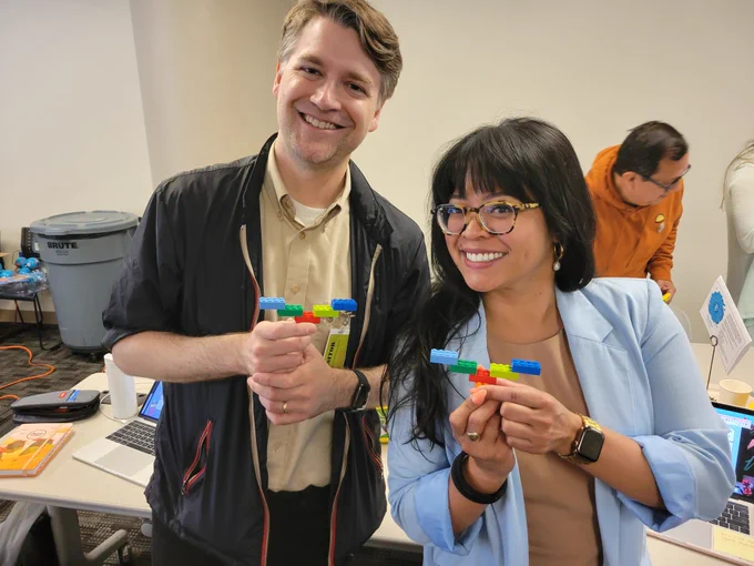 First place team showing their LEGO back-to-build builds