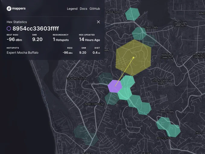 Real-world coverage testing performed on mappers.helium.com