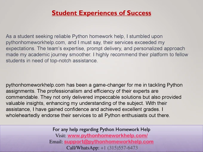 Review Of A Python Homework Help Service