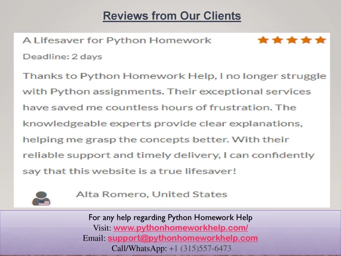 Review Of A Python Homework Help Service