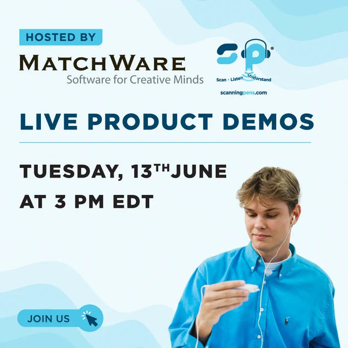 Today's the day! Join us and @MatchWare for an epic live product demonstration. Get ready for some pen-credible insights and unleash your learning potential! Don't miss out, sign up now: 