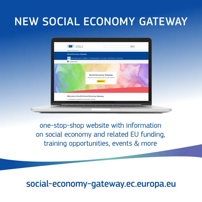 Screenshot of the social economy gateway