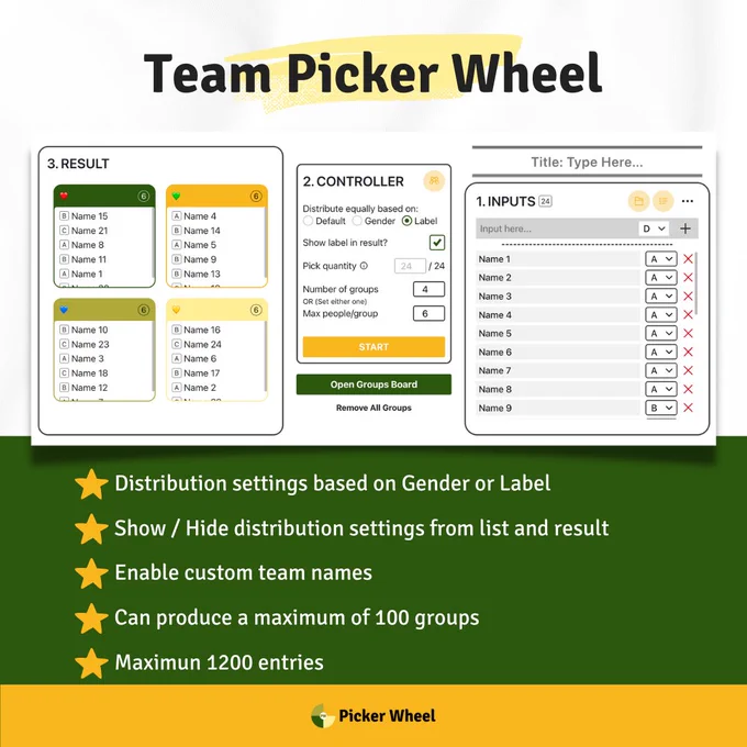 Random Team Generator - do sorting and grouping