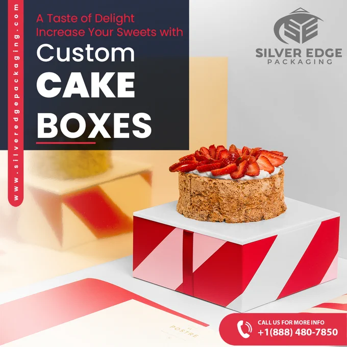 We are all aware of the significance of packaging for any brand or product. Similarly, we all know how important it is for your cakes to be shipped to your beloved customers in a sophisticated way! Keeping that point in mind, we make all types of custom cake boxes with windows at Silver Edge Packaging, right here in the USA, CA, and ship them worldwide. We can make any size or shape you need. We are happy to work with past orders or templates.

We provide you with free flat and 3D views and deliver your order with 100% free shipping. Shop our quality boxes in bulk and safely deliver your items to your customers.
Elegant Boxes for Cakes to Increase Cake Presentation
Add more fun to your business and make your guests smile by incorporating cake boxes into the design of your box. Whether you’re looking for cardboard cake boxes, SBS board, Kraft cake boxes, or packaging specialized for other types of cakes, 