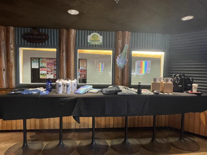 Prize table for trivia at Trivia Night.