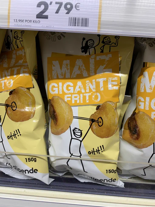 A bag of snacks with CocoMaterial illustrations on the packaging