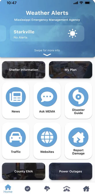 The MEMA App allows users to set up weather alerts, enable notifications, add locations to monitor, and choose notification types.  Download it today!