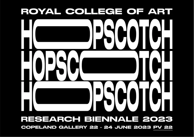 Graphic advertising 'Hopscotch: Research Biennale 2023' 