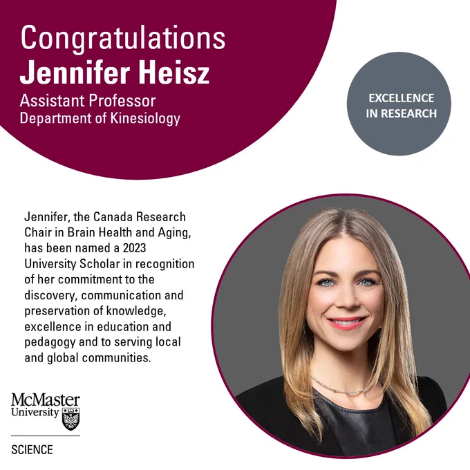 Jennifer Heisz named a 2023 University Scholar