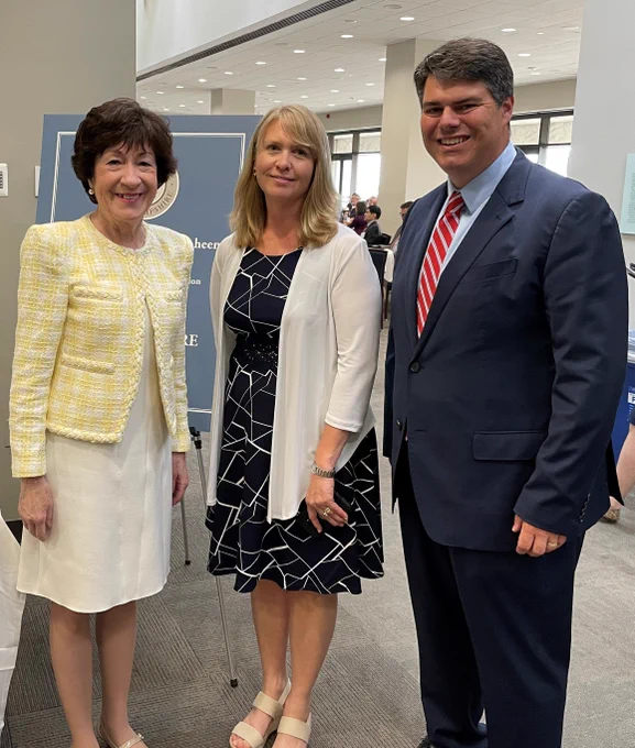 Photo of Senator Collins, Amy Basset and Mike Vlacich