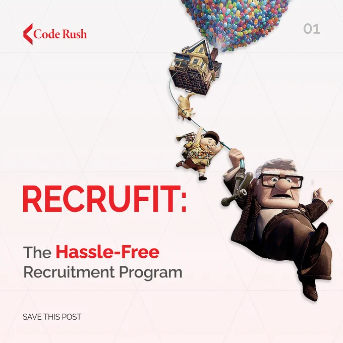 Say goodbye to recruitment headaches and hello to hassle-free hiring with RecruFit! 

From sourcing to training to placement, we take care of everything so you can focus on what matters most - growing your business. With a dedicated team focused on finding the right candidate with the right set of skills, we ensure a stress-free experience for you. 

Visit us at https://coderush.com.np/recrufit/ to learn more about how RecruFit can simplify your recruitment process and help your company succeed. 

#CodeRush #RecruFit #HassleFreeRecruitment #TailoredPrograms #SimplifyHiring #FocusOnGrowth