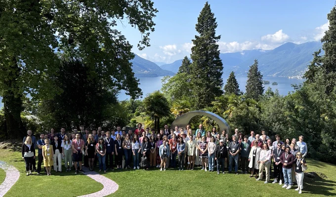 The Cellular Matters Conference participants at Monte Verità with the Lago Maggiore in background.