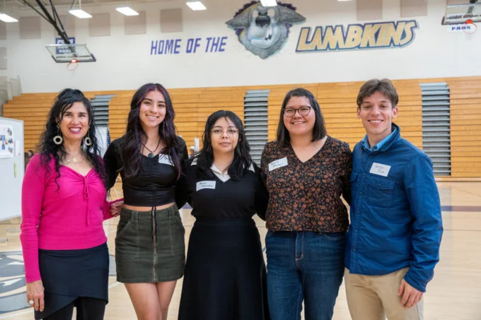 Antonette Aragon (left), with Caminos fem/mentors. 