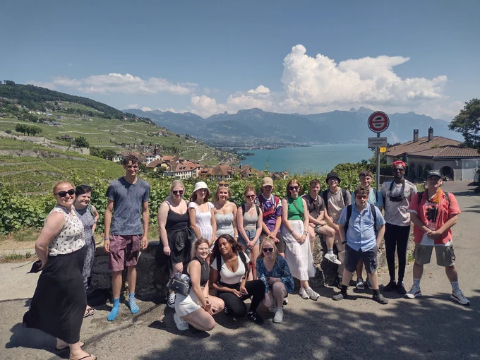 University of Gloucestershire students at the Lavaux vineyards 