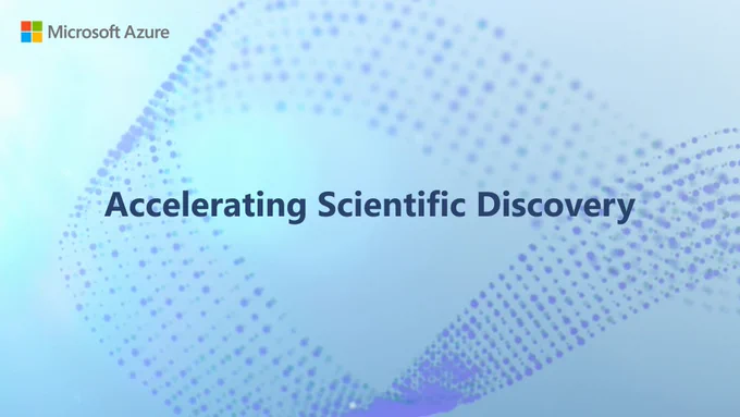 Pixelated digital representation of a mobius strip. Text reads, "Accelerating Scientific Discovery."