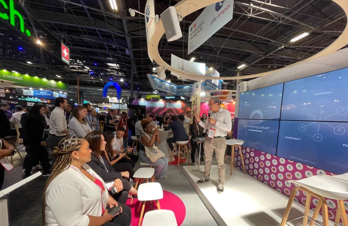 Talk sur le stand de Pôle emploi : présentation de la plateforme numérique Orizon