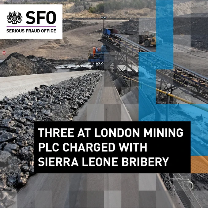 Three at London Mining Plc charged with Sierra Leone bribery