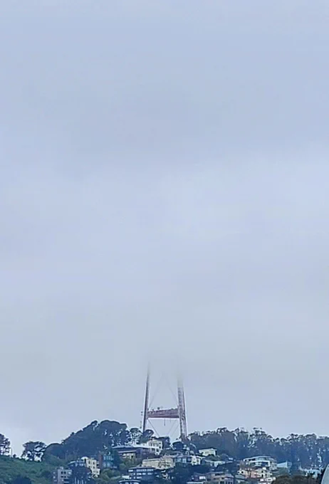 Sutro Tower covered by fog
