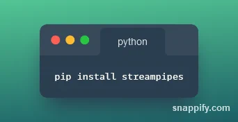 Code snippet that shows how to install StreamPipes (simply enter "pip install streampipes" in your terminal)