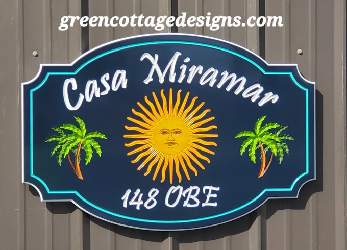 •Solid ¾" thick PVC All Weather Signs
•Engraved, painted lettering
•Hand painted engraved details!
•Top grade "finish" coat!
•Computer previews
•Hanging or mounting signs
•A Waterproof sign

Find us at Etsy under green cottage design
greencottagedesigns.com