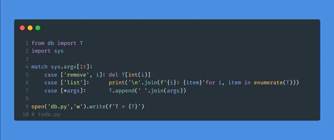A todo cli in 10 lines of python