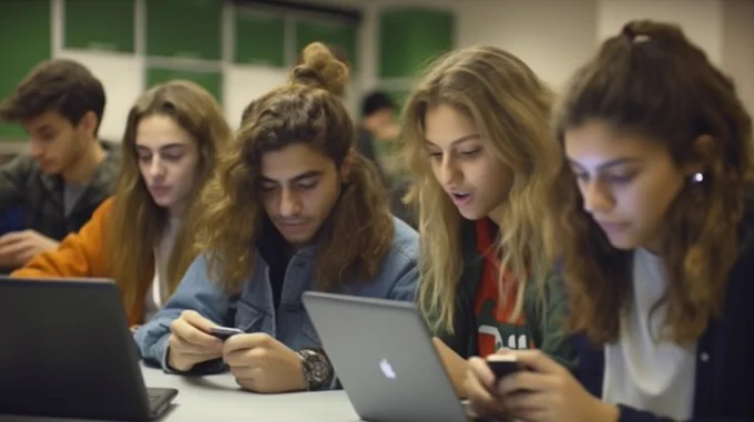 Estudiantes diseñados con herramientas de la Inteligencia Artificial. 