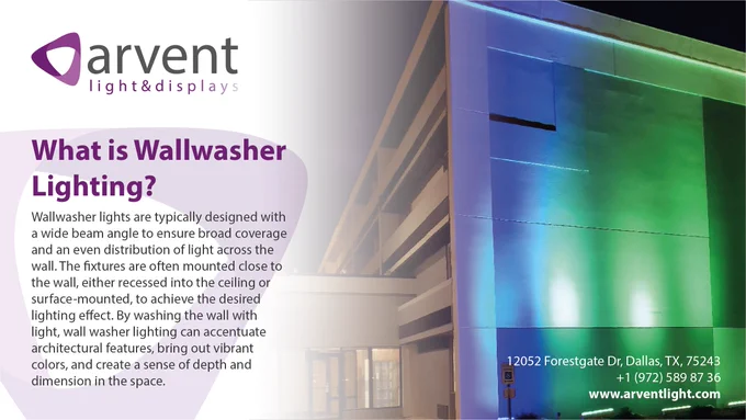 What is Wallwasher Lighting?
Wallwasher lights are typically designed with a wide beam angle to ensure broad coverage and an even distribution of light across the wall. The fixtures are often mounted close to the wall, either recessed into the ceiling or surface-mounted, to achieve the desired lighting effect. By washing the wall with light, wall washer lighting can accentuate architectural features, bring out vibrant colors, and create a sense of depth and dimension in the space.

Arvent Light