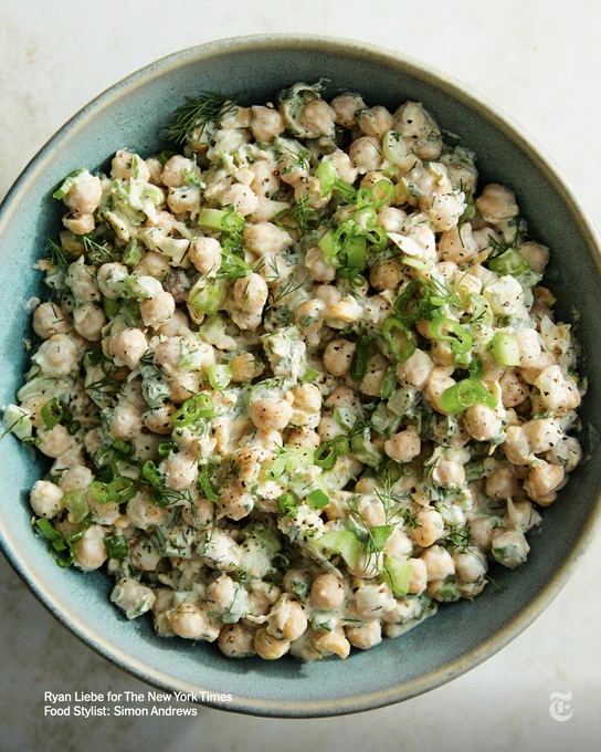 Chickpea Salad With Fresh Herbs and Scallions. Photo: Ryan Liebe for The New York Times. Food Stylist: Simon Andrews.