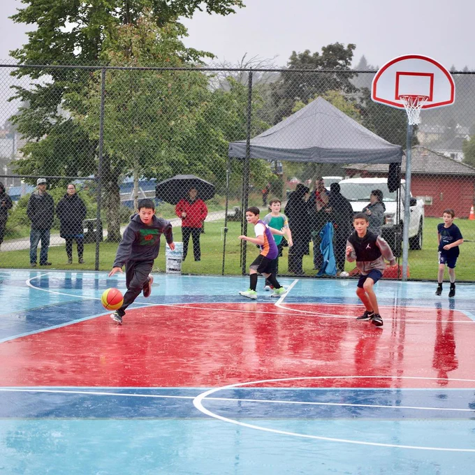 The recently refurbished court in Sitka, Alaska