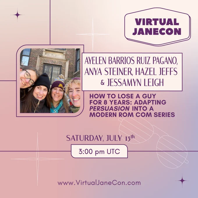 A graphic with the event details