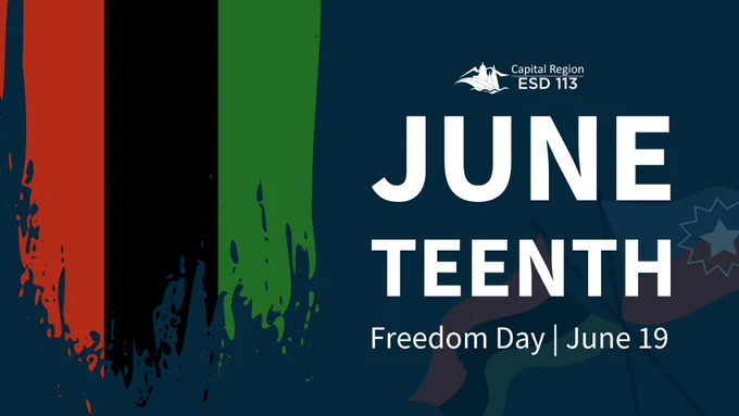 Text on image: "Juneteenth Freedom Day, June 19"