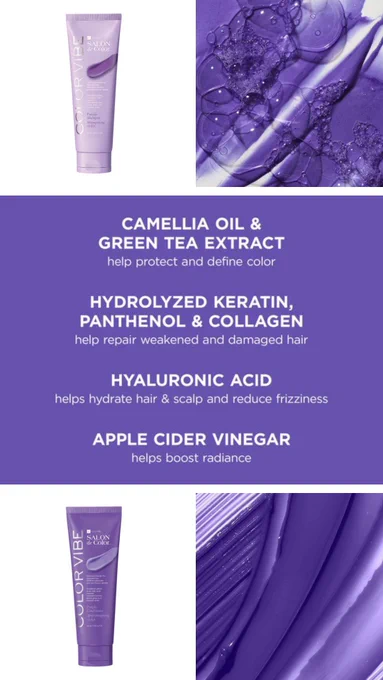 💁🏻‍♀️ Do you know Avon sells Purple Shampoo & Conditioner??

Brand ✨️ NEW ✨️

💜 Elastine Salon De Color Color-Vibe Purple Shampoo
436-109

💜 Elastine Salon De Color Color-Vibe Purple Conditioner

436-955

For vivid-looking, brass-free hair, look no further than Color-Vibe Purple. With Hydrolyzed Keratin, Panthenol & Collagen to help visibly repair damaged hair back to a healthy shine. Formulated to protect & define your hair color. Works great for anyone with color-treated hair & blonde/light brown/red hair tones. 

BENEFITS 
• Helps neutralize unwanted brassiness
• Suitable for any hair or scalp type 
 
KEY INGREDIENTS 
• Violet Pigment - Helps neutralize brassy yellow and orange tones 
• Hyaluronic Acid - Helps hydrate hair and scalp and reduce frizziness

ItsSybCalling Avon Independent Sales Representative 

Itssybcalling Avon online store 
https://www.avon.com/repstore/skingshafer?rep=skingshafer 

#itssybcalling @avoninsider #avoninsider #avonhair #purpleshampoo 