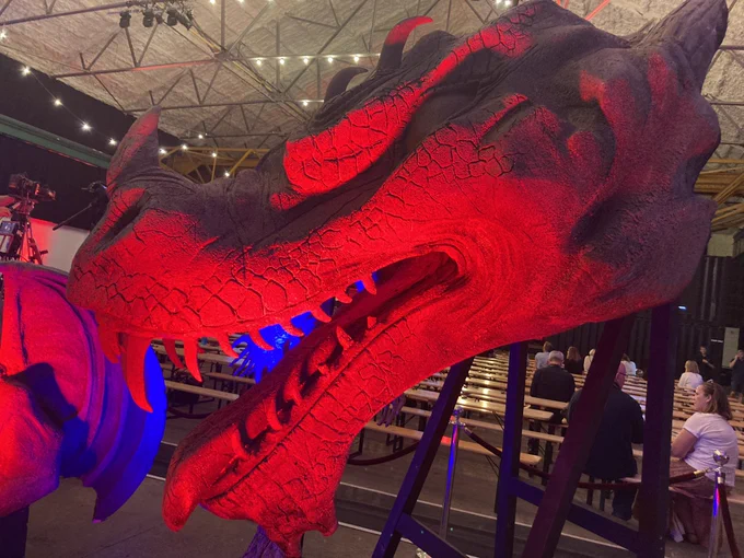 Red dragon sculpture