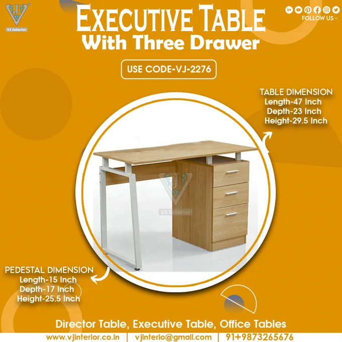 Executive Table With Three Drawers