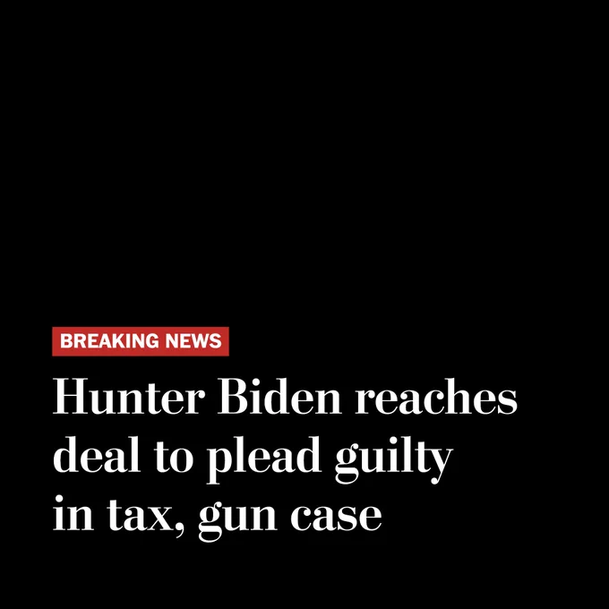 Breaking news: Hunter Biden reaches deal to plead guilty in tax, gun case