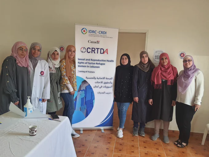 Group of Syrian women refugees in Lebanon who train other women about sexual and reproductive health and rights.