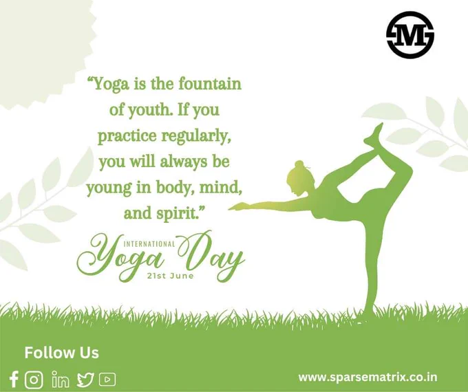 “Yoga is the fountain of youth. If you practice regularly, you will always be young in body, mind, and spirit.”
Happy International Yoga Day 2023
#yoga #yogaday #healthyyoga #yogaforall #yogaday2023 #yogaforlife #InternationalYogaDay #positivevibes #YogaForHumanity #yogalove #health #health #meditation #healthylife #yogaforlife  #healthylifestyle #fitnessmotivation #fitness