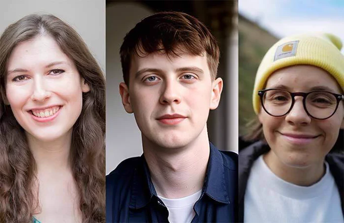 Rachel Bellman, Jon Berry and Roxy Cook's headshots all side by side