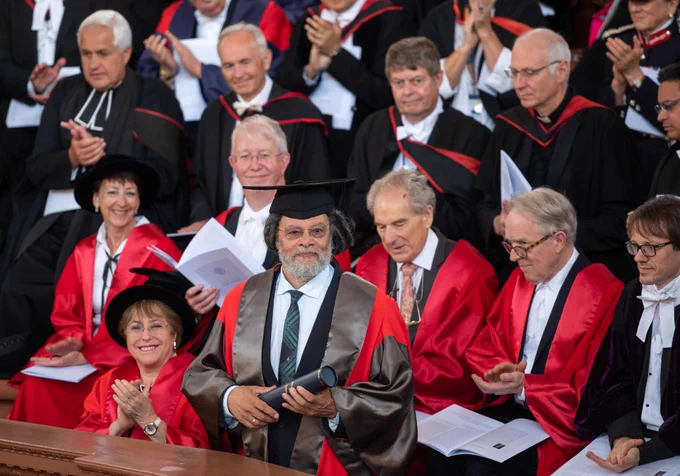 Professor Paul Gilroy with his honorary degree.