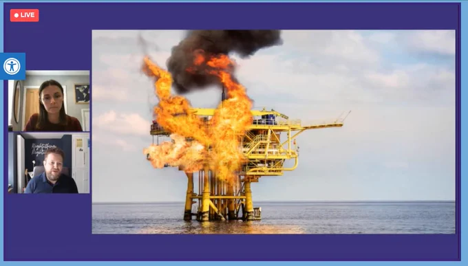 Photo of a burning platform - a metaphor that's been used to describe fundraising