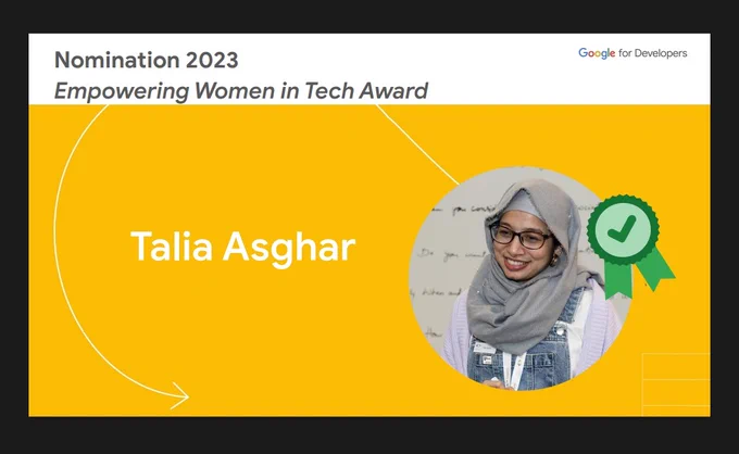 Empowering Women in Tech Award 2023 - Talia Asghar (Taley’a Mirza)