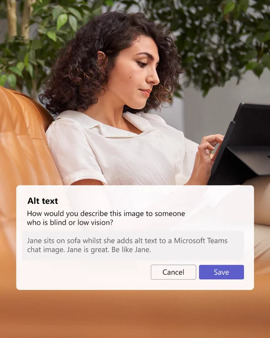 An image of a woman using Alternative text.