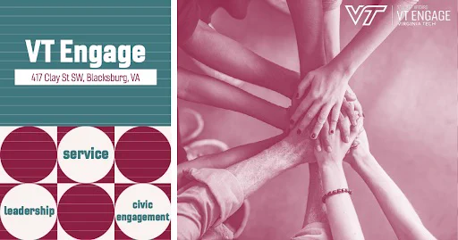 VT Engage. 417 Clay St SW, Blacksburg, VA. Service, leadership, civic engagement. 